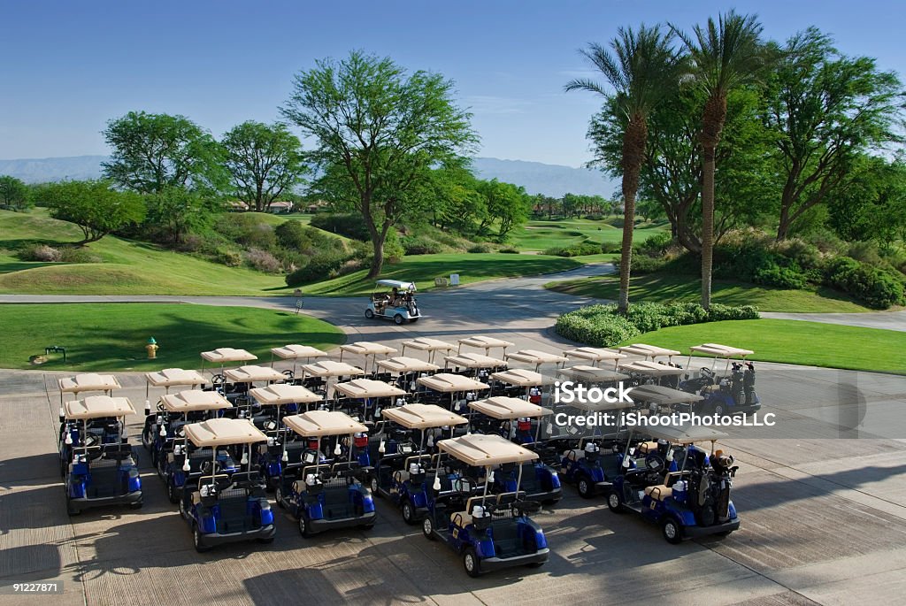 Golf Carts Rows of Golf Carts  La Quinta - California Stock Photo