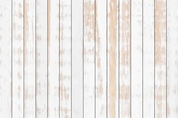 Vector illustration of White wood plank texture background, vector
