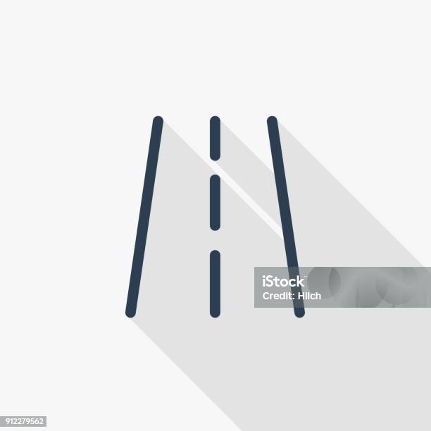 Autobahnstraße Transport Dünne Linie Flach Verkehrssymbol Linearer Vektor Symbol Bunte Lange Schattendesign Stock Vektor Art und mehr Bilder von Icon