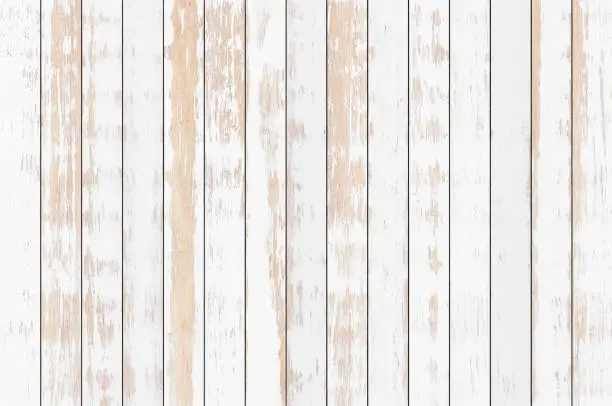 Vector illustration of White wood plank texture background, vector