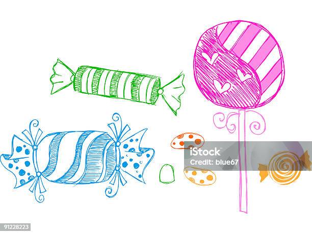 Sketchy Doodle Candy Vector Illustration Stock Illustration - Download Image Now - Candy, Clip Art, Color Image