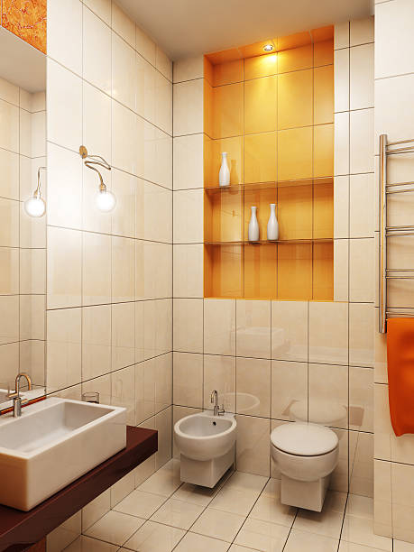 современной ванной 3d - patchworkdesign стоковые фото и изображения