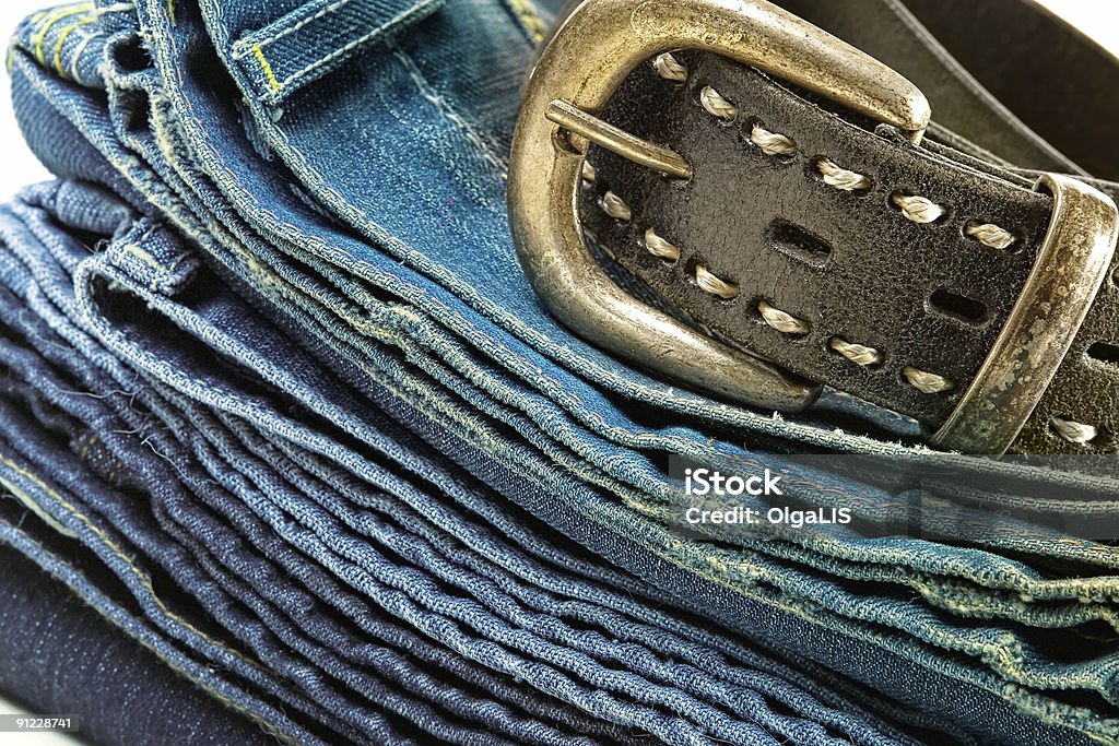 Vintage-jeans und Ledergürtel - Lizenzfrei Abstrakt Stock-Foto