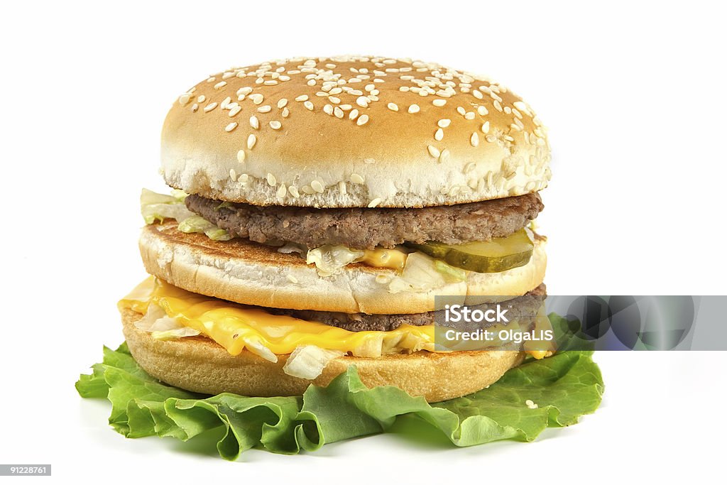 hamburger con camas dobles - Foto de stock de Alimento libre de derechos