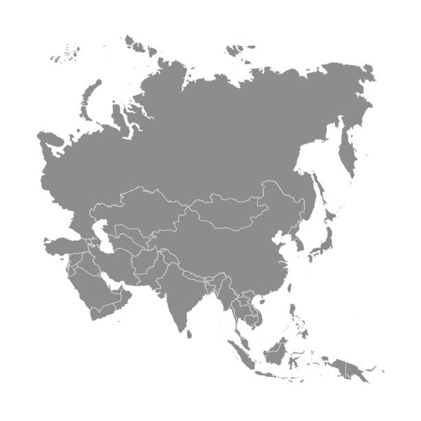白い背景の上のアジアの領土。ベクトル図 - india map cartography pakistan点のイラスト素材／クリップアート素材／マンガ素材／アイコン素材