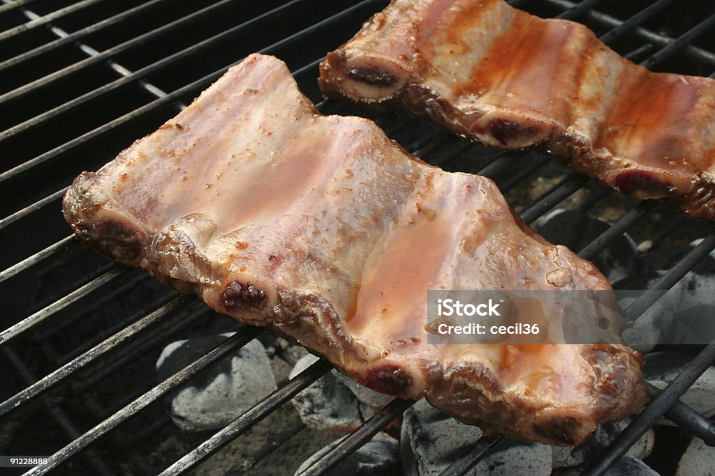Pork Ribs  Barbecue - Meal Stock Photo