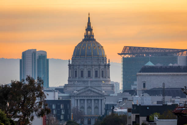 San Francisco city hall building at Sunrise