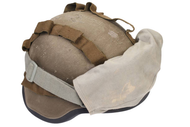 istock kevlar helmet with camouflage cover and protective goggles 912294914