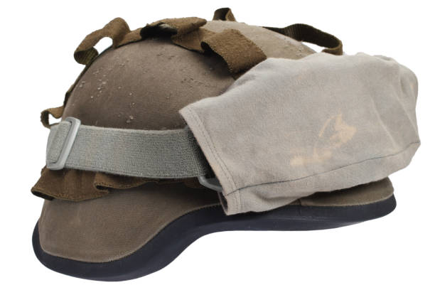 istock kevlar helmet with camouflage cover and protective goggles 912295736