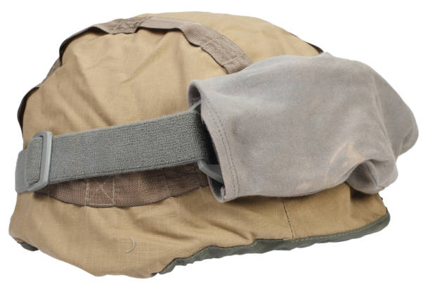 istock kevlar helmet with camouflage cover and protective goggles 912295936