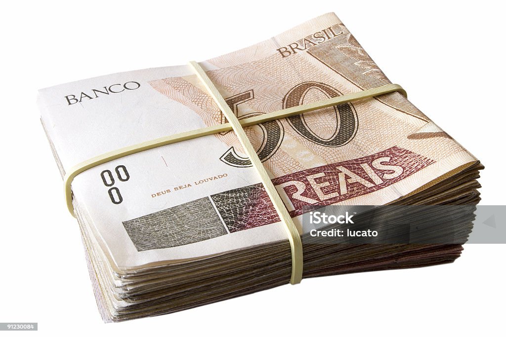 Fifty reais - Brazilian money  Brazilian Currency Stock Photo