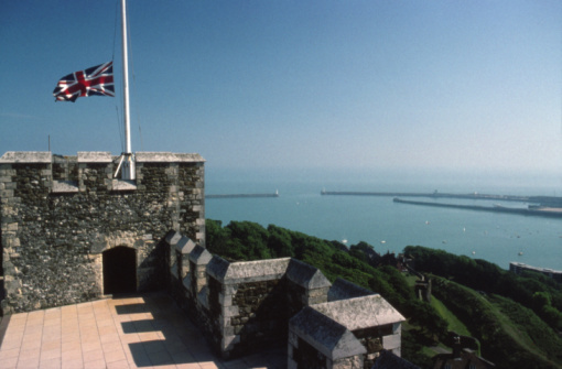 Fréhel, France, September 6, 2023 - Fort La Latte on the coast of Cap Fréhel in the Bay of Saint-Brieuc.