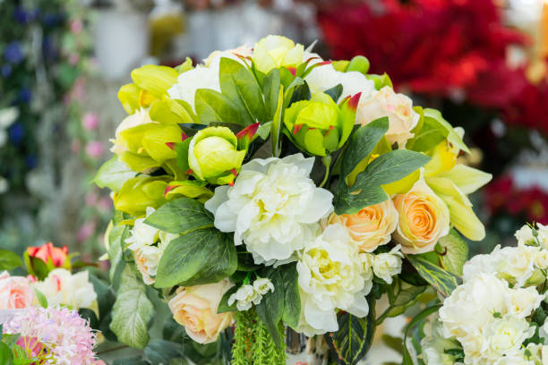istock Artificial flowers in a vase. Large bouquet. Interior Design. 912302936