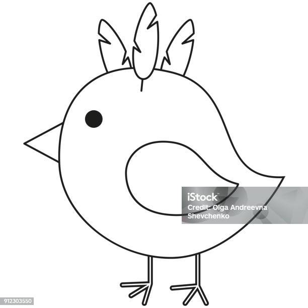 Line Art Black And White Chicken Chick Icon Poster Stock Illustration - Download Image Now