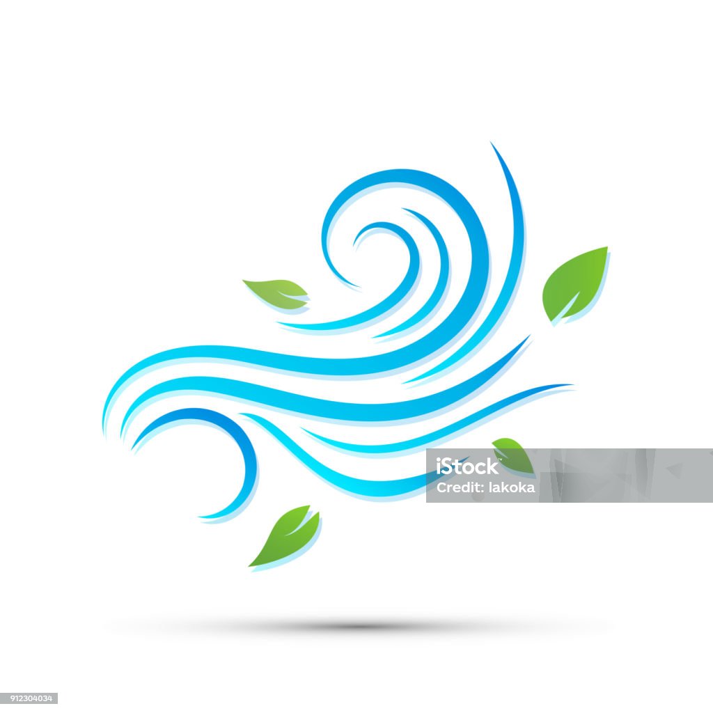 wind icon illustration of wind icon isolated on white. Cool Attitude stock illustration