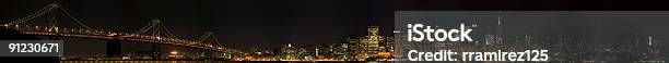 San Francisco Skyline At Night Stock Photo - Download Image Now - Bay of Water, Bridge - Built Structure, Building - Activity