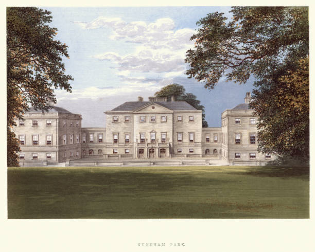 ilustrações de stock, clip art, desenhos animados e ícones de nuneham house, 18th century villa in the palladian style oxfordshire - palladian