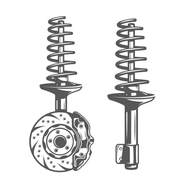 Vector illustration of Vintage element of the car service