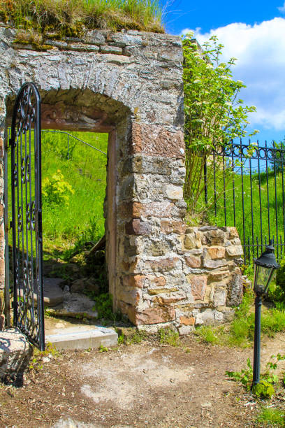 Kronenburg, Germany, 05. June, 2013: The view on the ruins of Kronenburg in the Eifel. Kronenburg is a town in the German-Belgian border area of the Eifel and belongs to the North Rhine-Westphalian community Dahlem in the district Euskirchen.