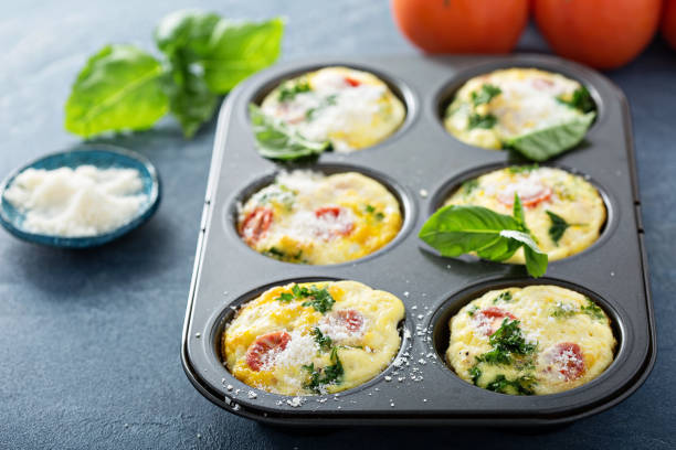 istock Healthy egg muffins, mini frittatas with tomatoes 912319598