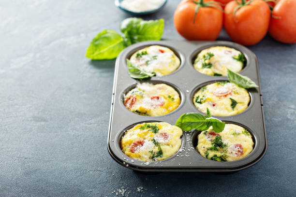 istock Healthy egg muffins, mini frittatas with tomatoes 912322136
