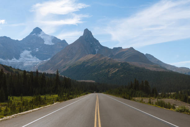 istock Scenic Icefields Parkway highway in Rocky Mountains, Alberta, Canada on sunny day 912323132
