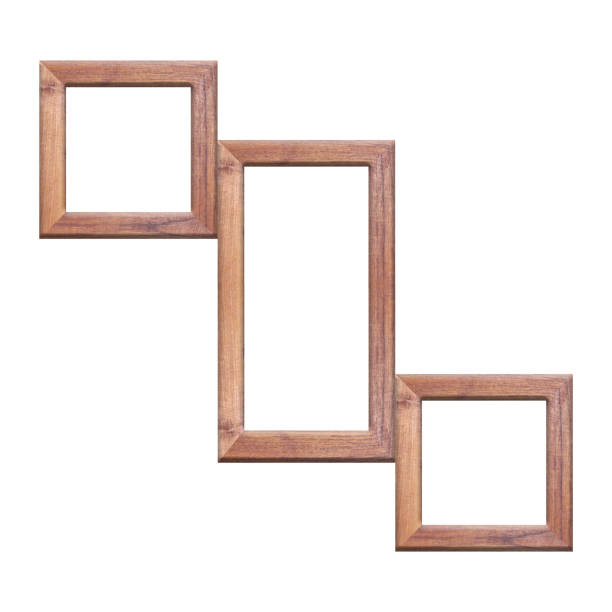 istock Old wooden frame isolated on white background. 912325638