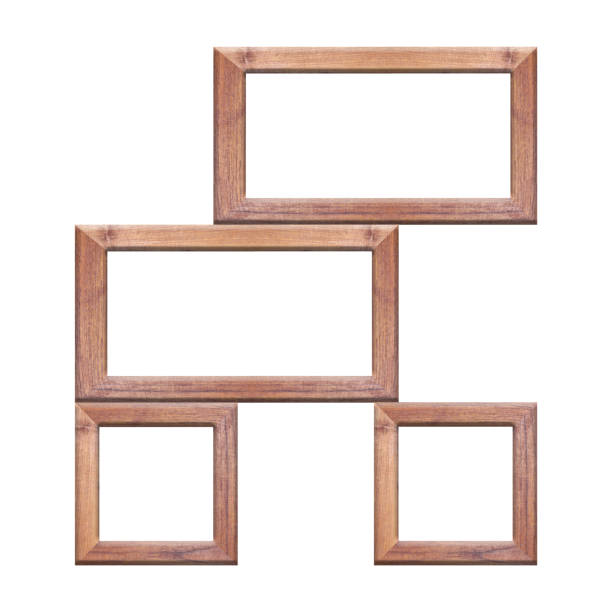 istock Old wooden frame isolated on white background. 912325656