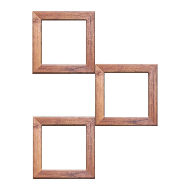 istock Old wooden frame isolated on white background. 912325670