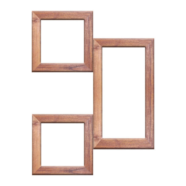 istock Old wooden frame isolated on white background. 912325674