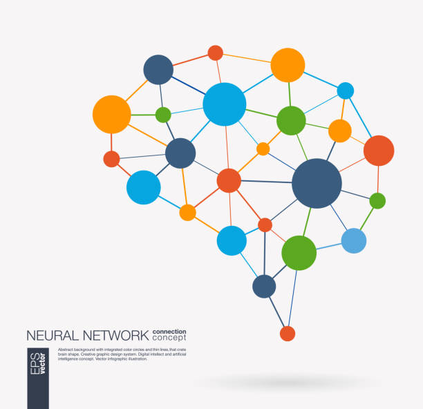 스마트 디지털 두뇌 아이디어입니다. 미래 신경 네트워크 그리드 개념 작용. 인공 지능 창조적인 생각 메쉬 시스템에 연결 합니다. 벡터 - reflective background stock illustrations