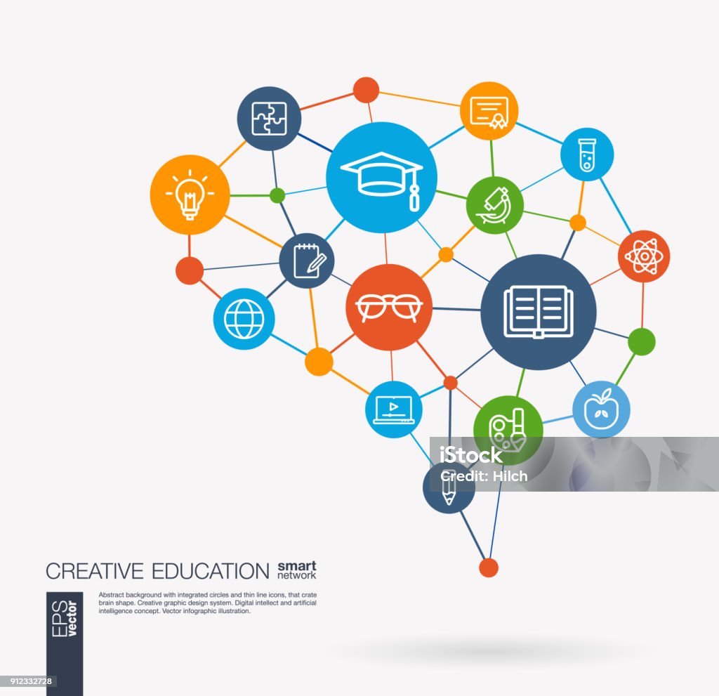 Education, elearning, graduation and school integrated business vector line icon set. Digital mesh smart brain idea. Futuristic interact neural network grid connect. AI creative think system concept. Digital mesh smart brain idea. Futuristic interact neural network grid connect. Education, elearning, graduation and school integrated business vector line icon set. Education stock vector