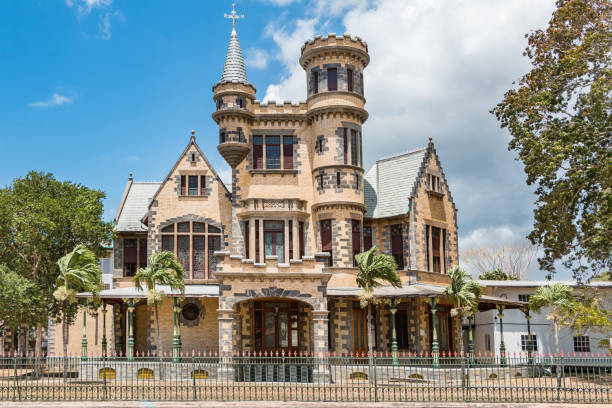 Stollmeyer's Castle in Port of Spain Trinidad and Tobago Stollmeyer's Castle in Port of Spain, Trinidad and Tobago, part of the Magnificent Seven buildings along one side of Queen's Park Savannah. port of spain stock pictures, royalty-free photos & images