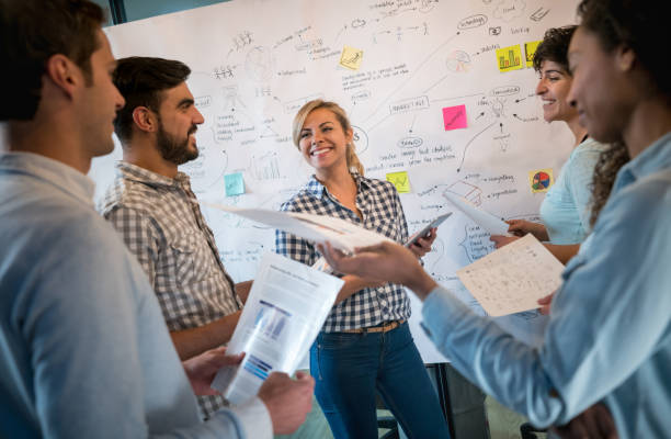 istock People in a meeting at the office drawing a business plan 912338048