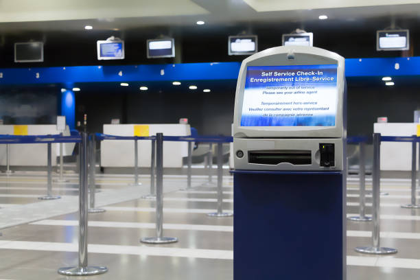 istock Airport Auto check-in machine out of service. 912338406