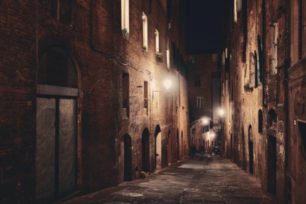 istock Siena street night view 912348622