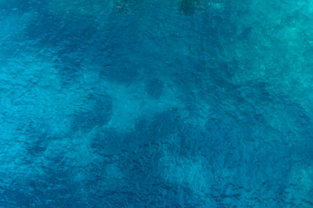 istock Aerial view on turquoise waves, water surface texture 912348892
