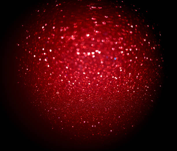 istock Red Blur heart shape of ligth bokeh on a black background 912349072