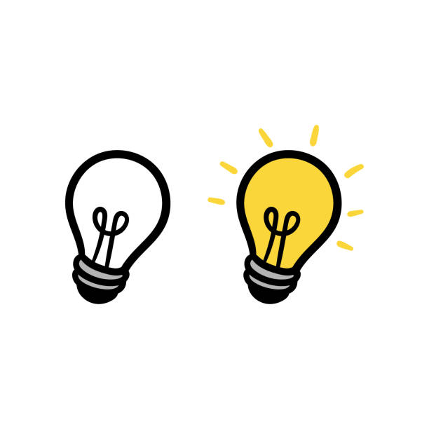 Cartoon Light Bulb or Idea Cartoon Light Bulb or Idea inspiration clipart stock illustrations