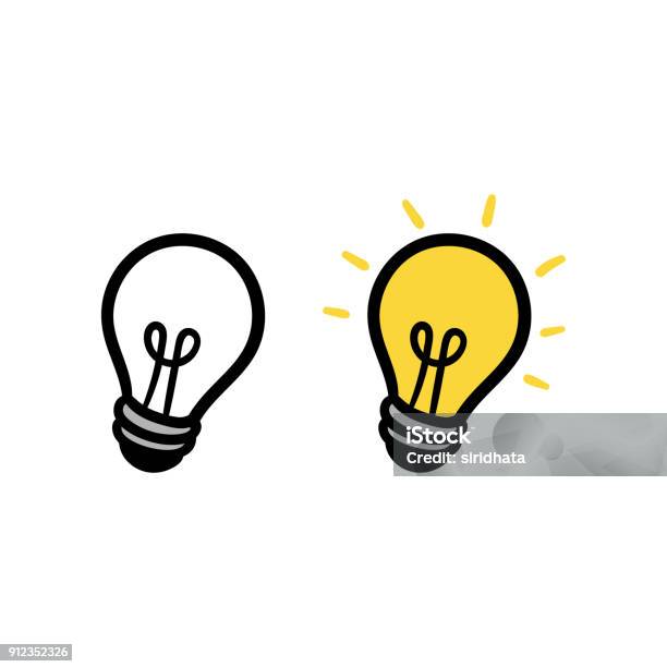 Cartoon Light Bulb Or Idea Stock Illustration - Download Image Now - Light Bulb, Ideas, Inspiration