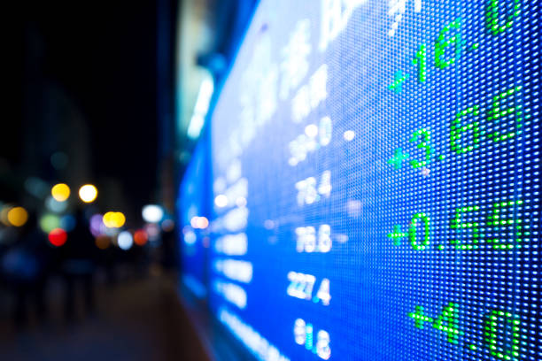 istock data of stock market on digital screen 912353382