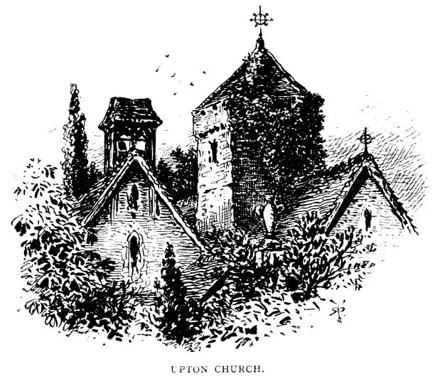 istock Victorian  illustration Upton Church St Lawrence's Oxfordshire Buckinghamshire; 19th century poetry and churches 1879 artist Robert Taylor Pritchett 912356830