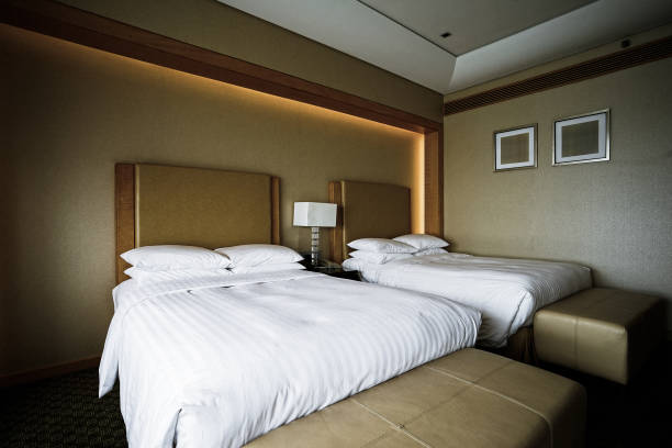 istock Elegant and comfortable bedroom interior 912359132