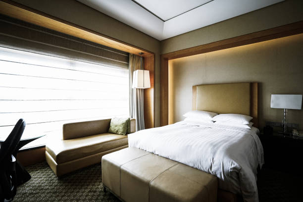 istock Elegant and comfortable bedroom interior 912359276