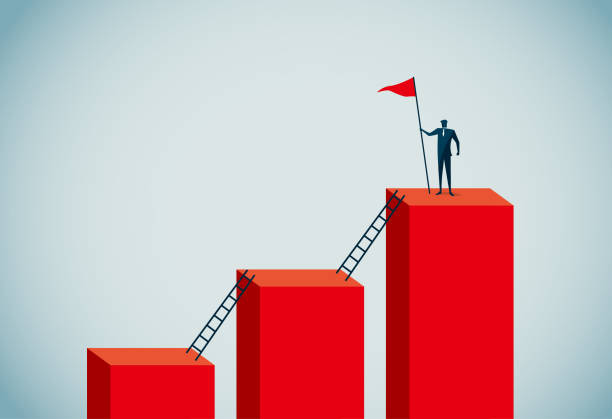 goal commercial illustrator climbing staircase stock illustrations