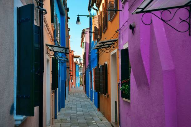istock Colorful Burano street view 912374796