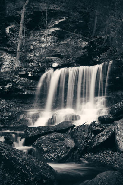 istock Waterfalls in black and white 912388974