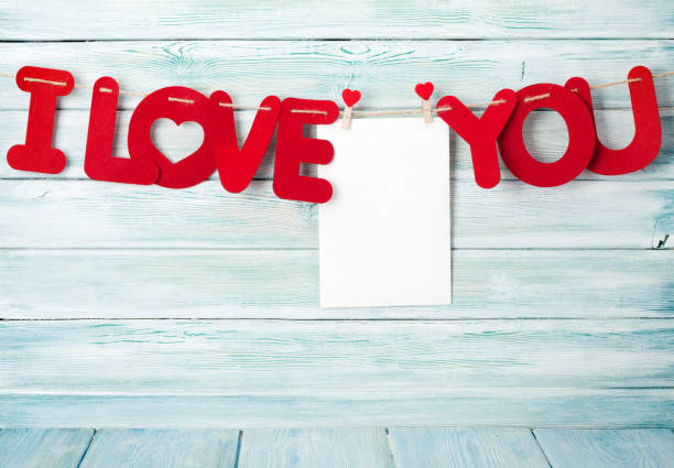 istock Valentines day greeting card with I love you words 912399406
