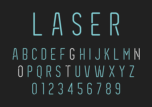 Neon Style Lettering - Alphabet Set Vector EPS File.
