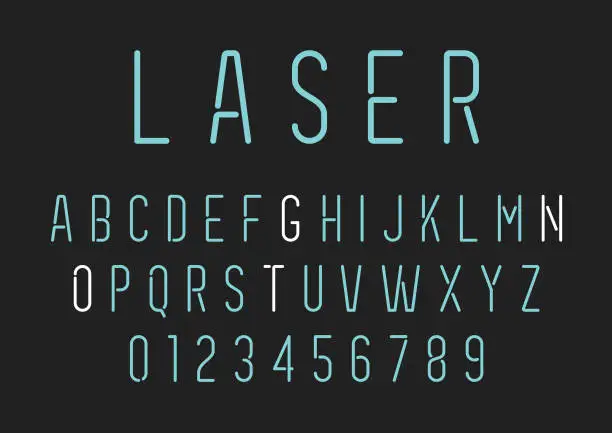 Vector illustration of Neon Style Lettering - Alphabet Set